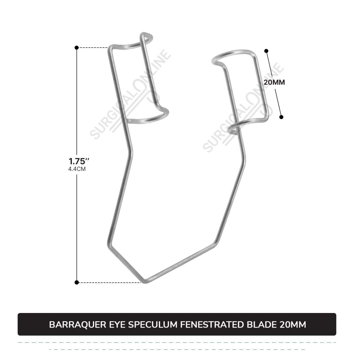 Barraquer Eye Speculum Large Loop with 2 Closed Wire Fenestrated Blades 15mm Ophthalmic Instruments