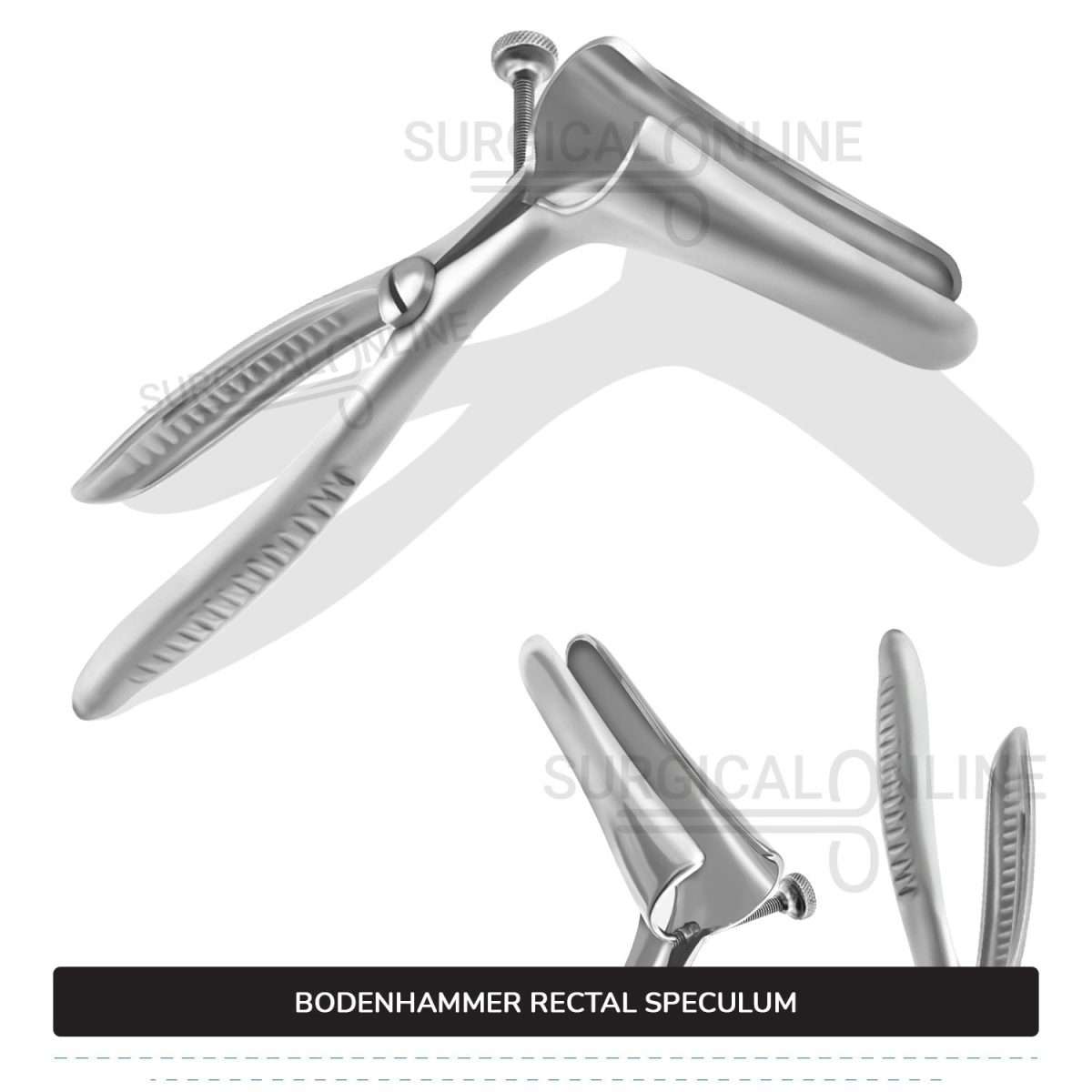 Bodenhammer Rectal Speculum 6″ (15.2 cm) Long, With Set Screw, Blades 3 1/2″ (8.9 cm) Long x 3/4″ (1.9 cm) Wide