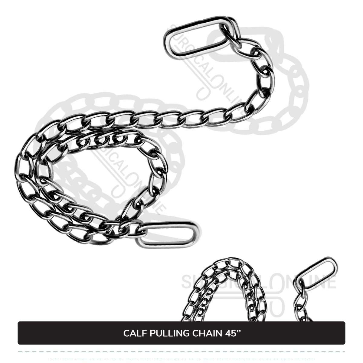 Calf Puller Chain 45" Stainless Steel Cattle Birth Delivery Surgical Veterinary Instruments