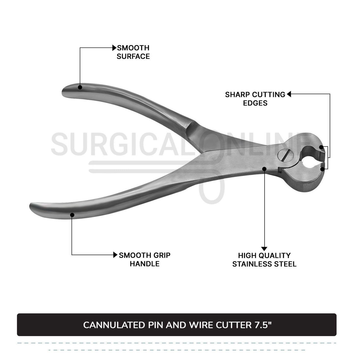 Cannulated Pin and Wire Cutter 7.5''