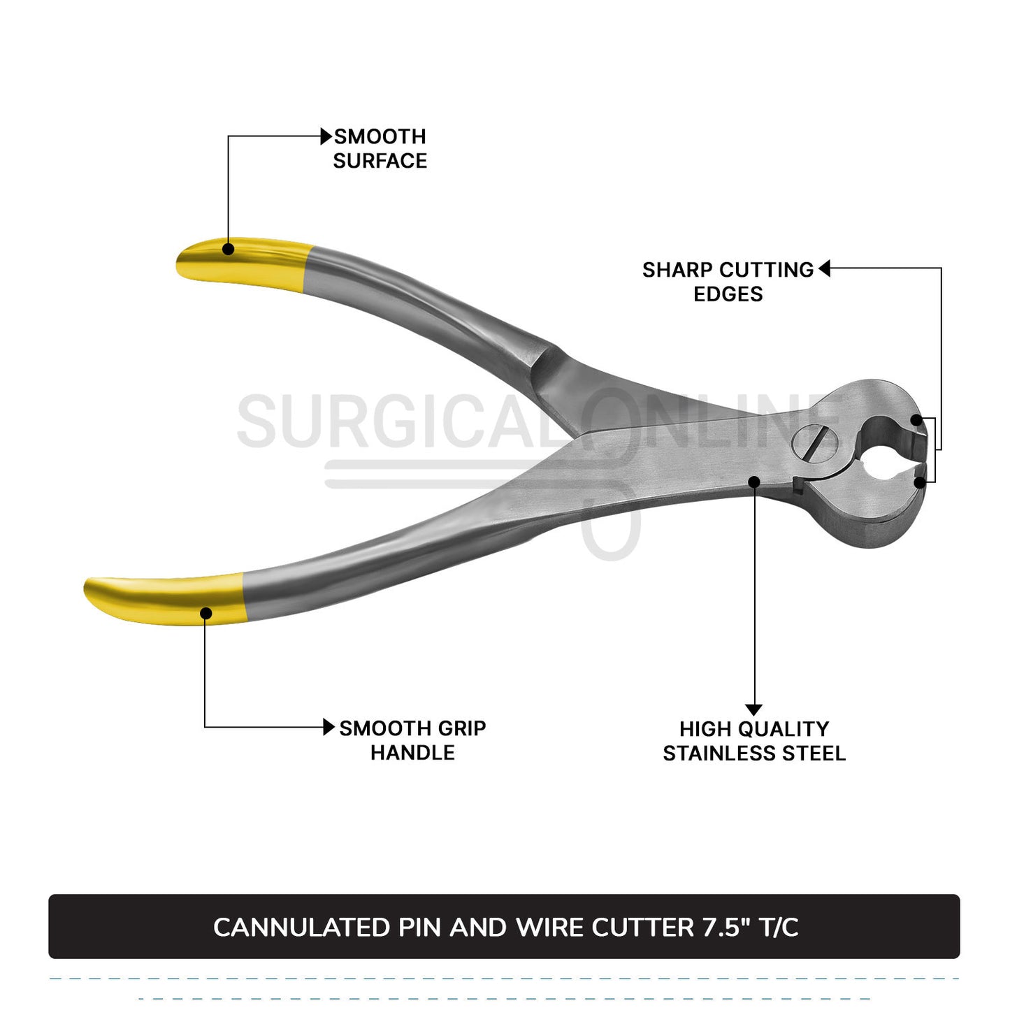 Cannulated Pin and Wire Cutter 7.5'' T/C