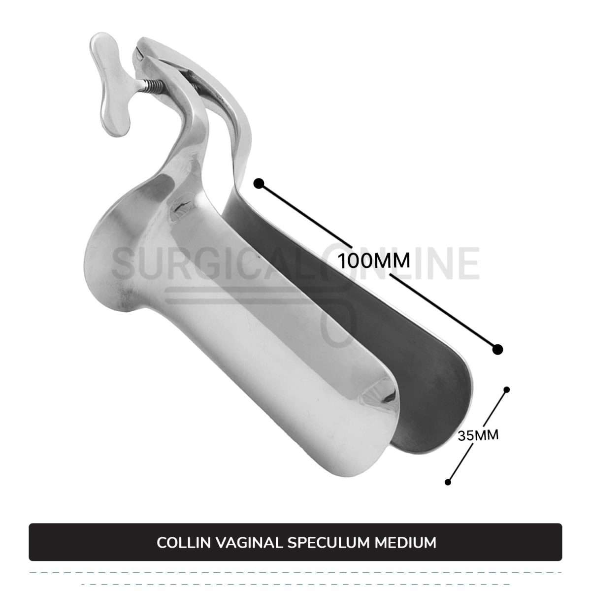 Collin Vaginal Speculum, Medium Size 1 3/8" (3.5 cm) X 4" (10.0 cm)