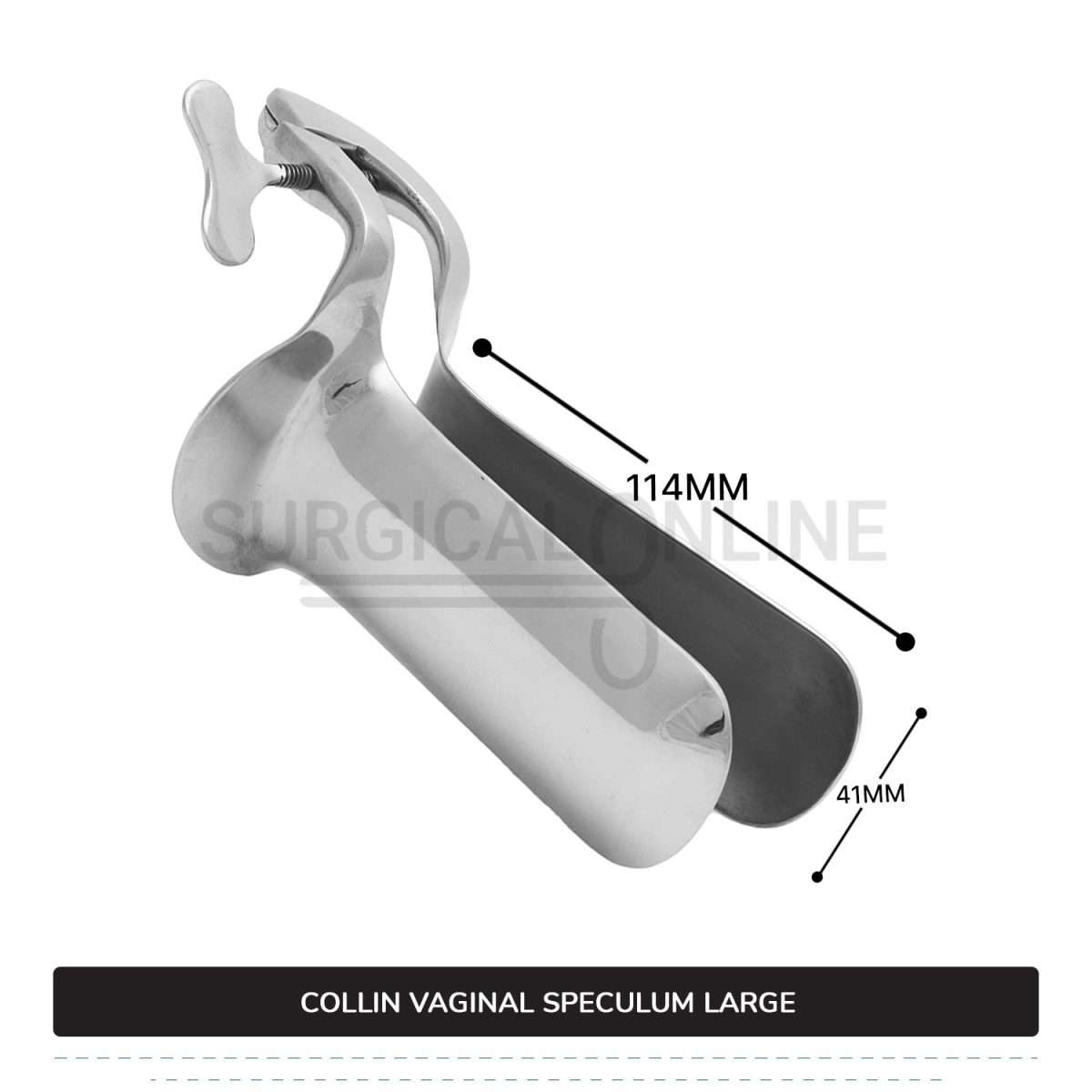 Collin Vaginal Speculum, Large Size 1 5/8" (4.1 cm) X 4 1/2" (11.4 cm)