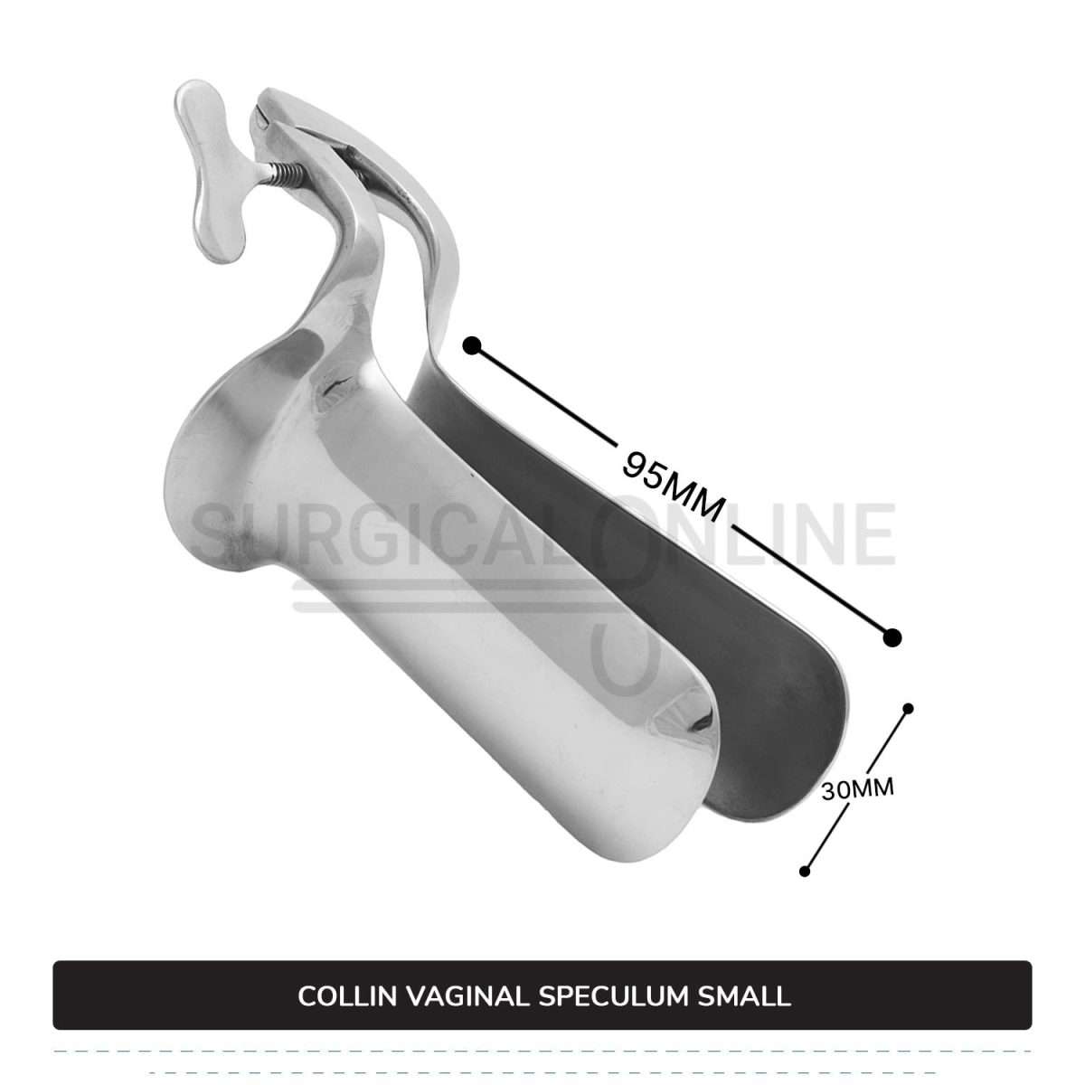 Collin Vaginal Speculum, Small Size 1 1/4" (3.0 cm) X 3 3/4" (9.5 cm)