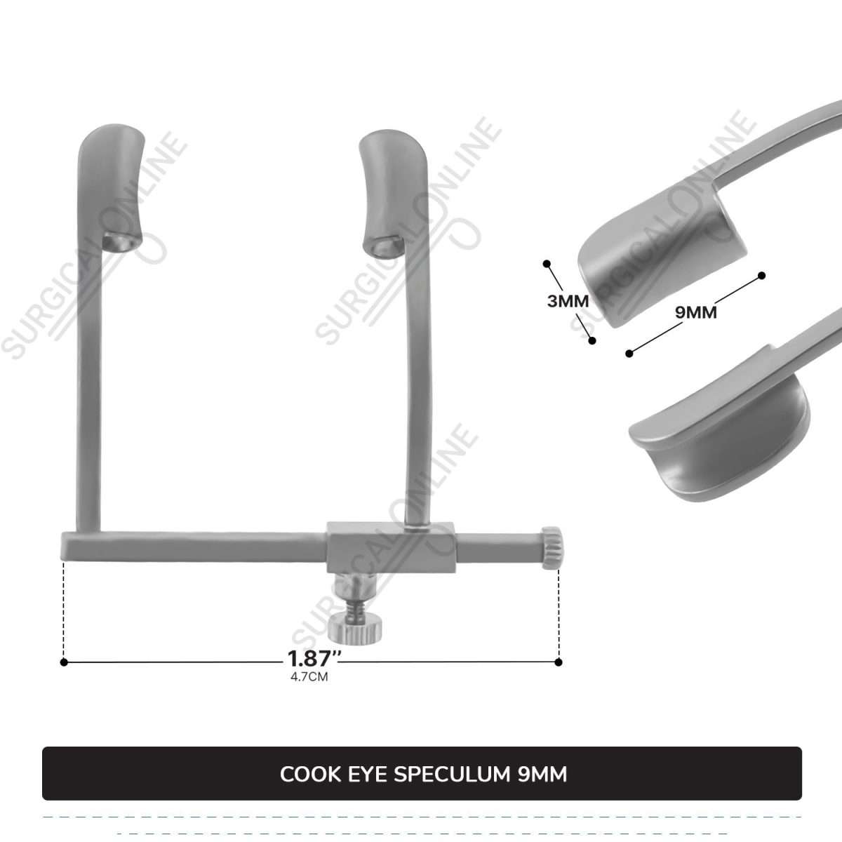 Cook Eye Speculum Infant 1 7/8" (4.7cm) With Solid Blades 9mm x 3mm Spread 25mm Ophthalmic Instruments