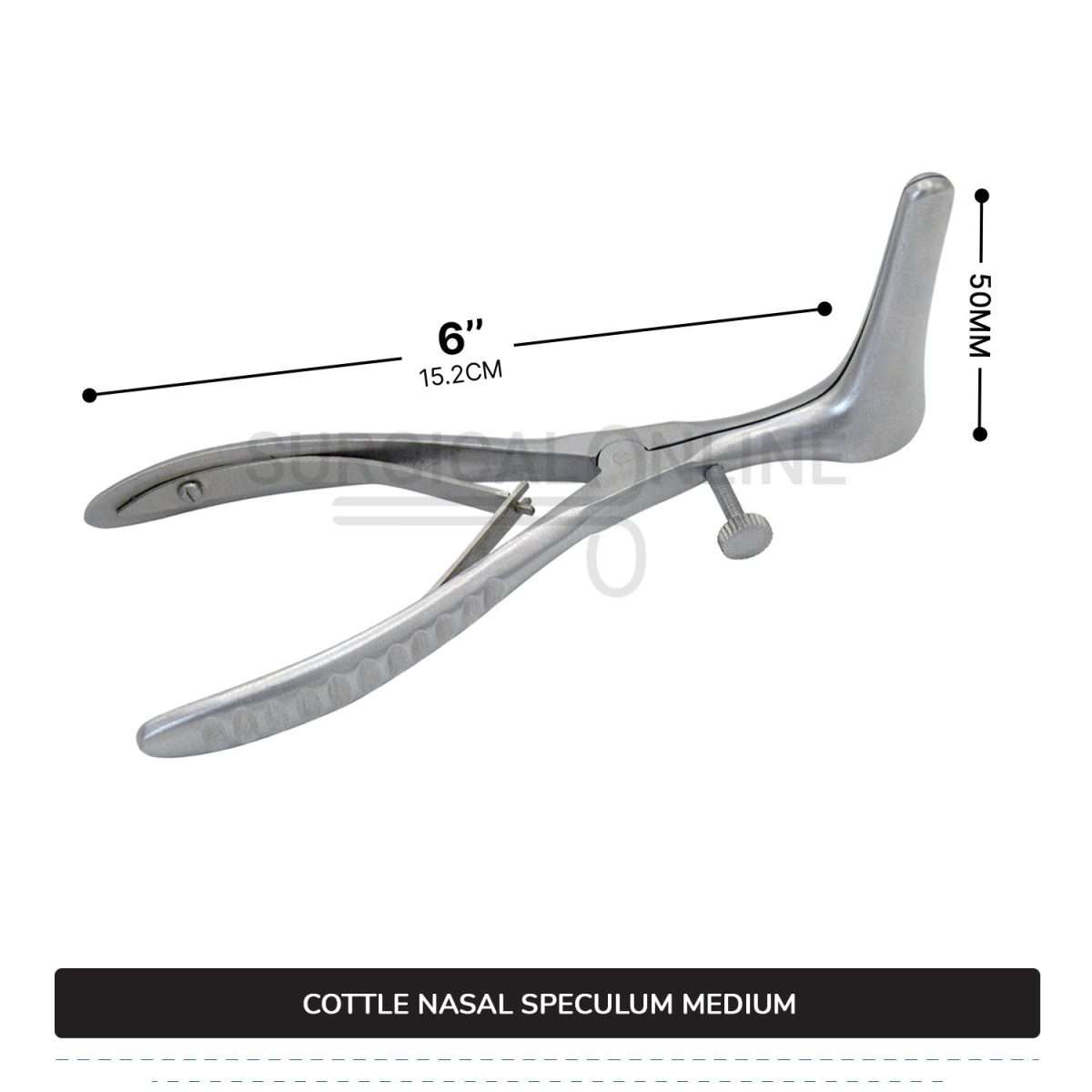Cottle Septum Speculum Medium 6″ (15.2 cm), With Set Screw, Narrow 50mm Long Blades