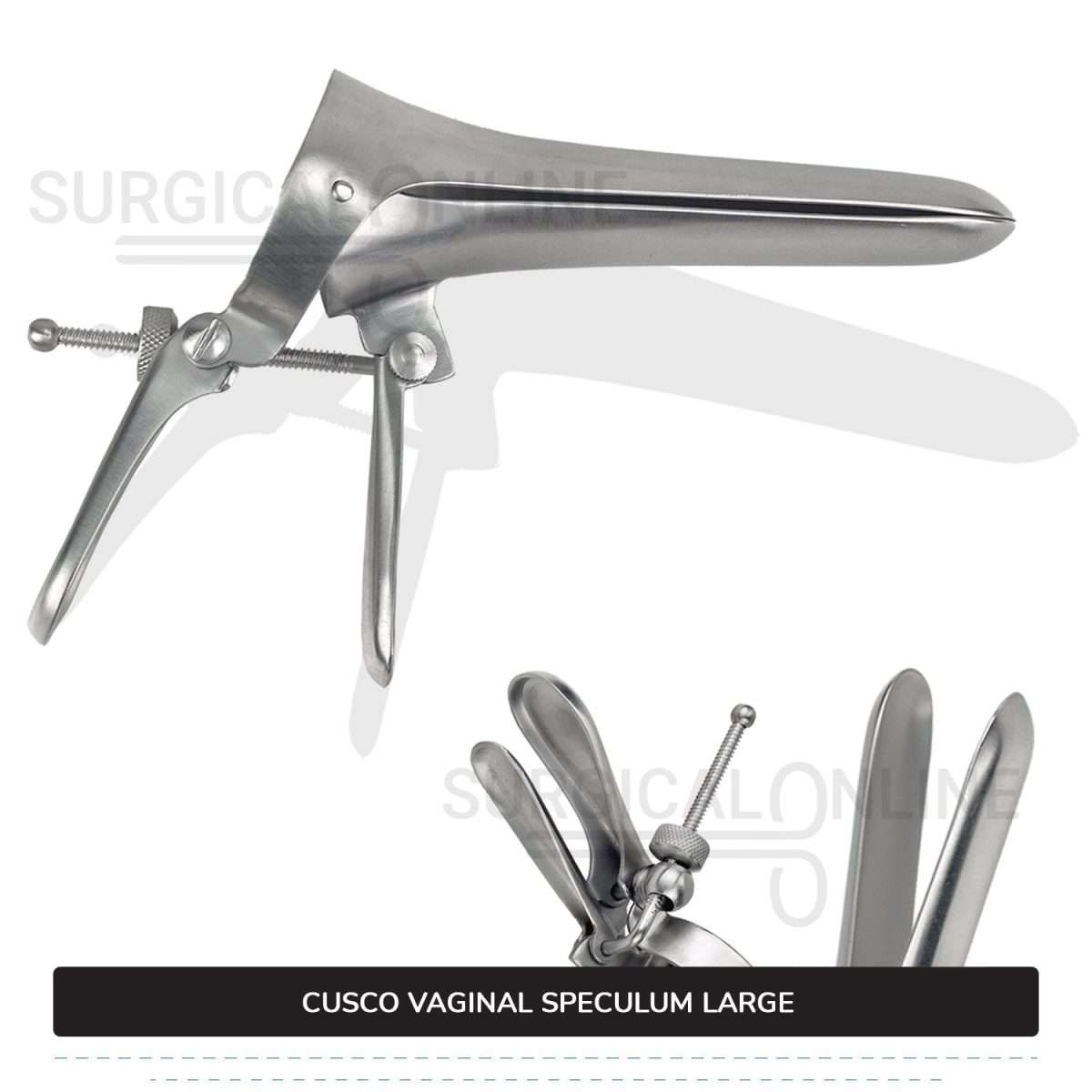 Cusco Vaginal Speculum Large, With Side Screw, 1 3/8" (3.5 cm) X 4 1/2" (11.4 cm)