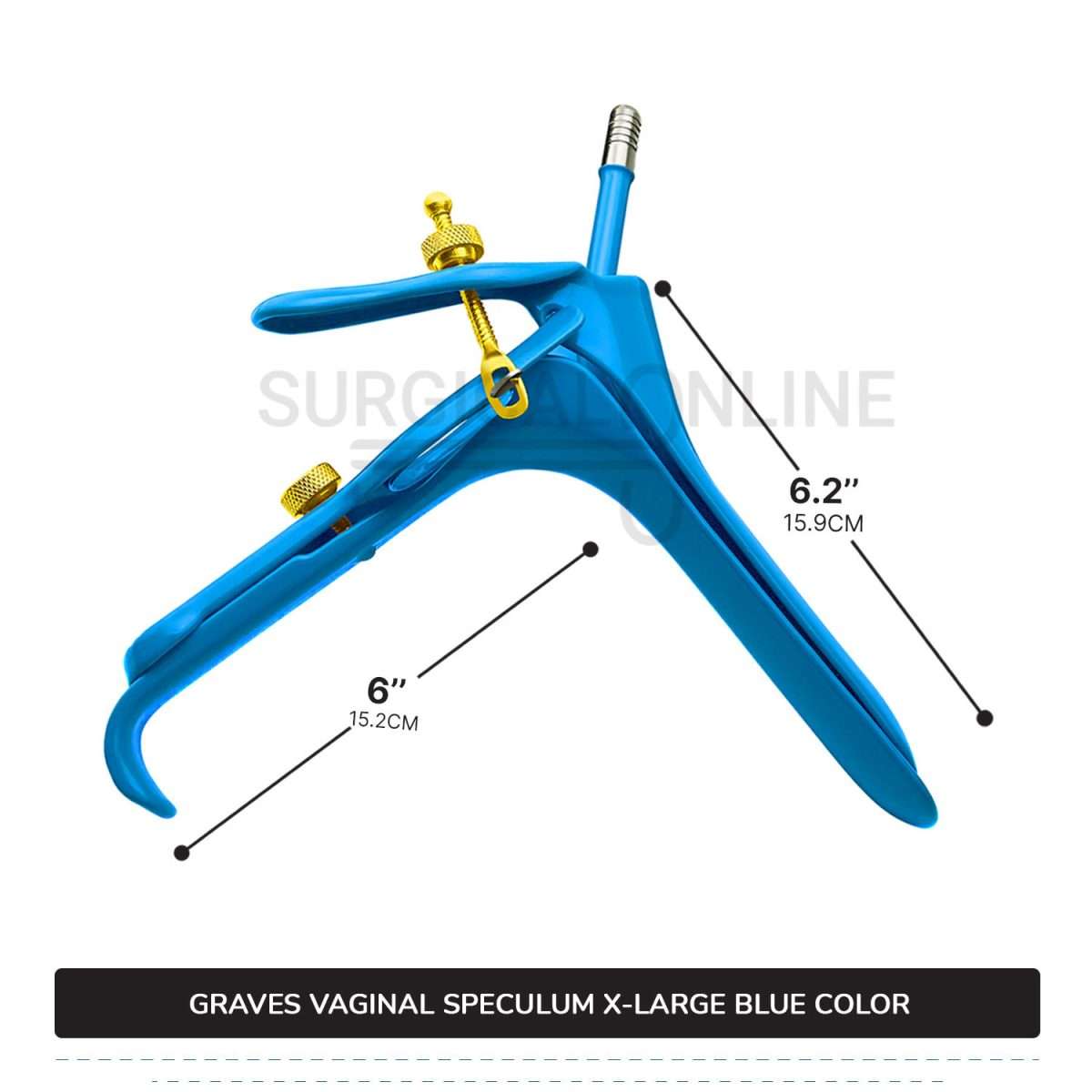 Grave Vaginal Speculum X-Large LLETZ LEEP Blue Teflon Cover