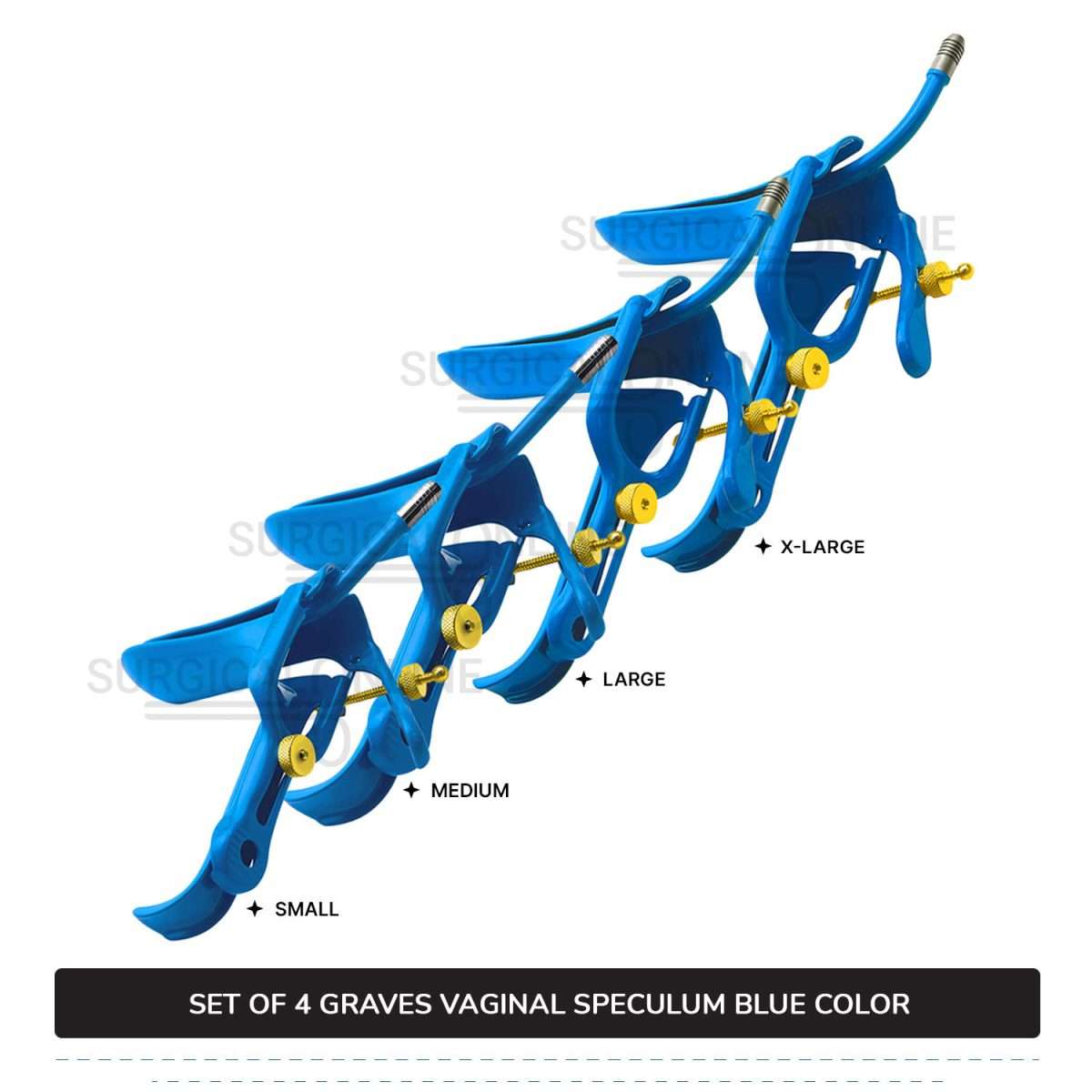 Set of 4 Pcs Grave Vaginal Speculum LLETZ LEEP Blue Teflon Cover