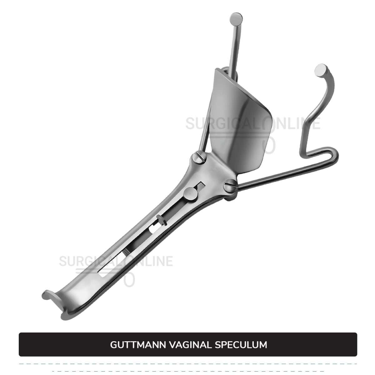 Guttmann Vaginal Speculum 9" (22.9 cm) Long, 4" (10.2 cm) x 1 3/8" (3.5 cm) Solid Center Blade