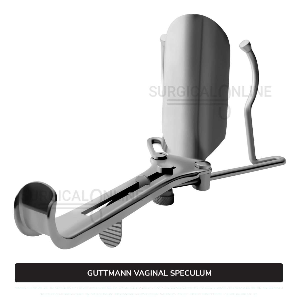 Guttmann Vaginal Speculum 9" (22.9 cm) Long, 4" (10.2 cm) x 1 3/8" (3.5 cm) Solid Center Blade