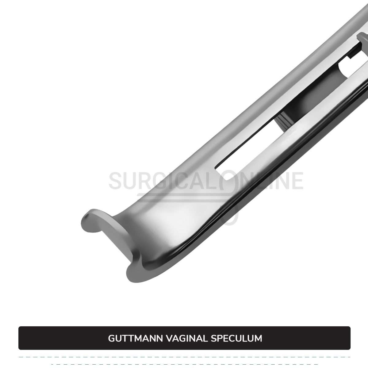 Guttmann Vaginal Speculum 9" (22.9 cm) Long, 4" (10.2 cm) x 1 3/8" (3.5 cm) Solid Center Blade