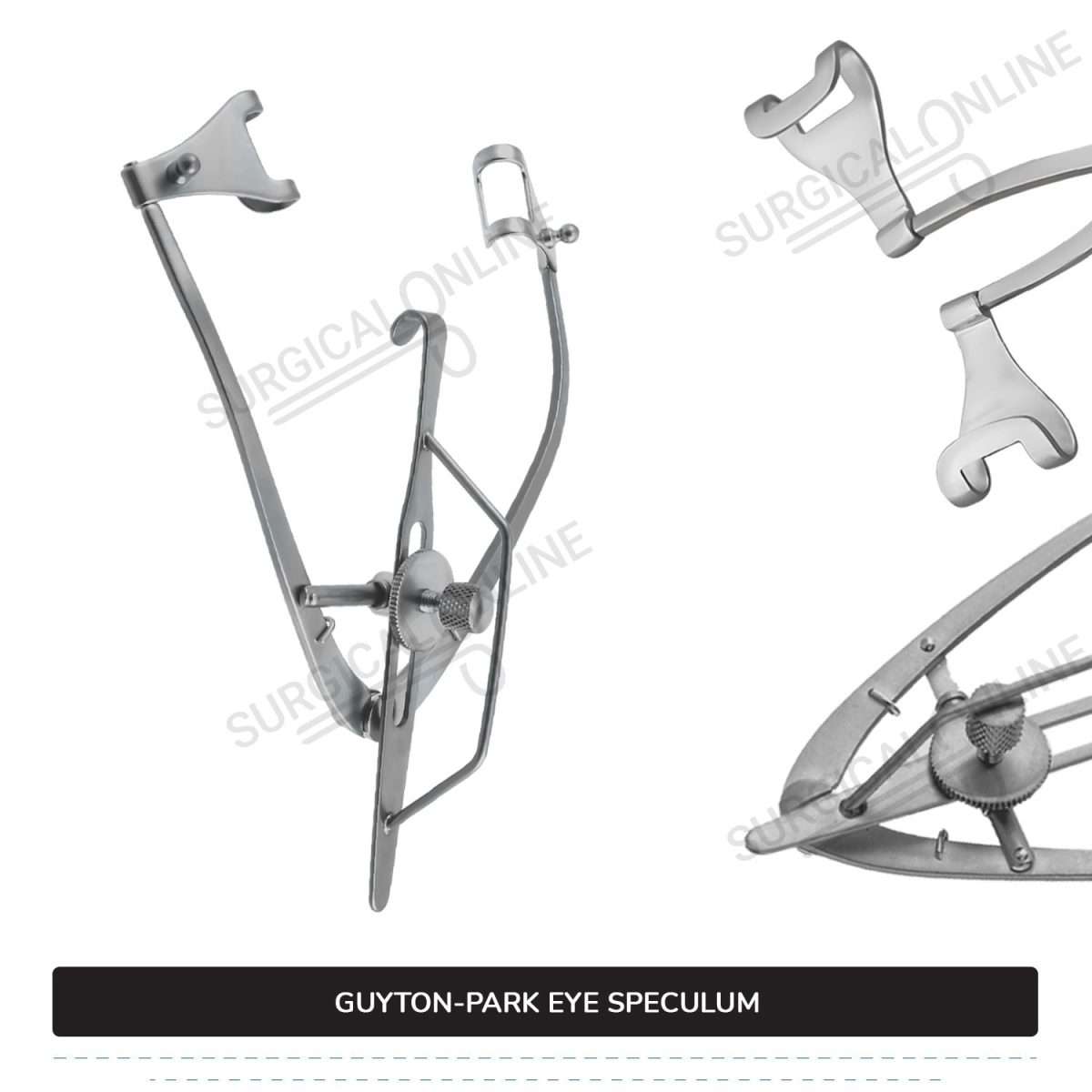 Guyton-Park Eye Speculum 3 1/2" (8.9 cm), Fenestrated Blades 14 mm wide, with Suture Posts Ophthalmic Instruments