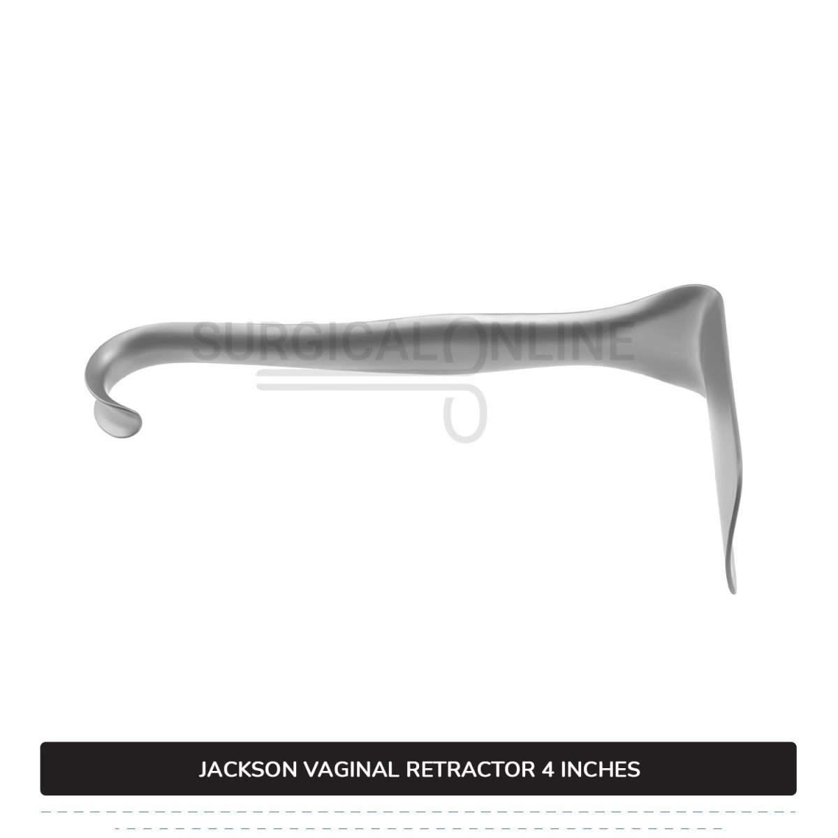 Jackson Vaginal Retractor Large 1 1/2″ (3.8 cm) X 4″ (10.2 cm) Flat Blade with 7″ (17.8cm) Curved Handle