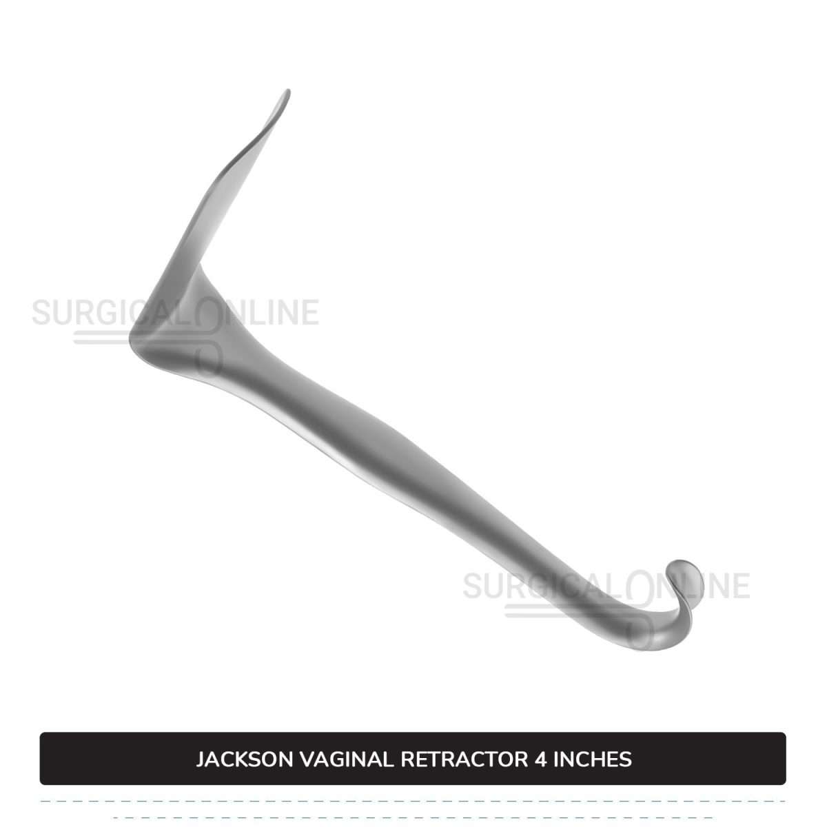 Jackson Vaginal Retractor Large 1 1/2″ (3.8 cm) X 4″ (10.2 cm) Flat Blade with 7″ (17.8cm) Curved Handle
