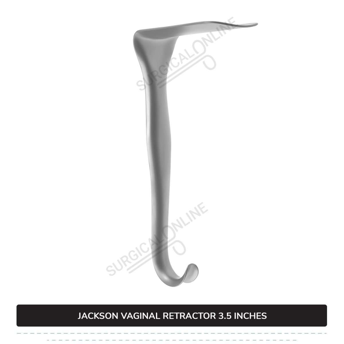 Jackson Vaginal Retractor Medium 1 1/2″ (3.8 cm) X 3 1/2″ (8.9 cm) Flat Blade with 7″ (17.8cm) Curved Handle