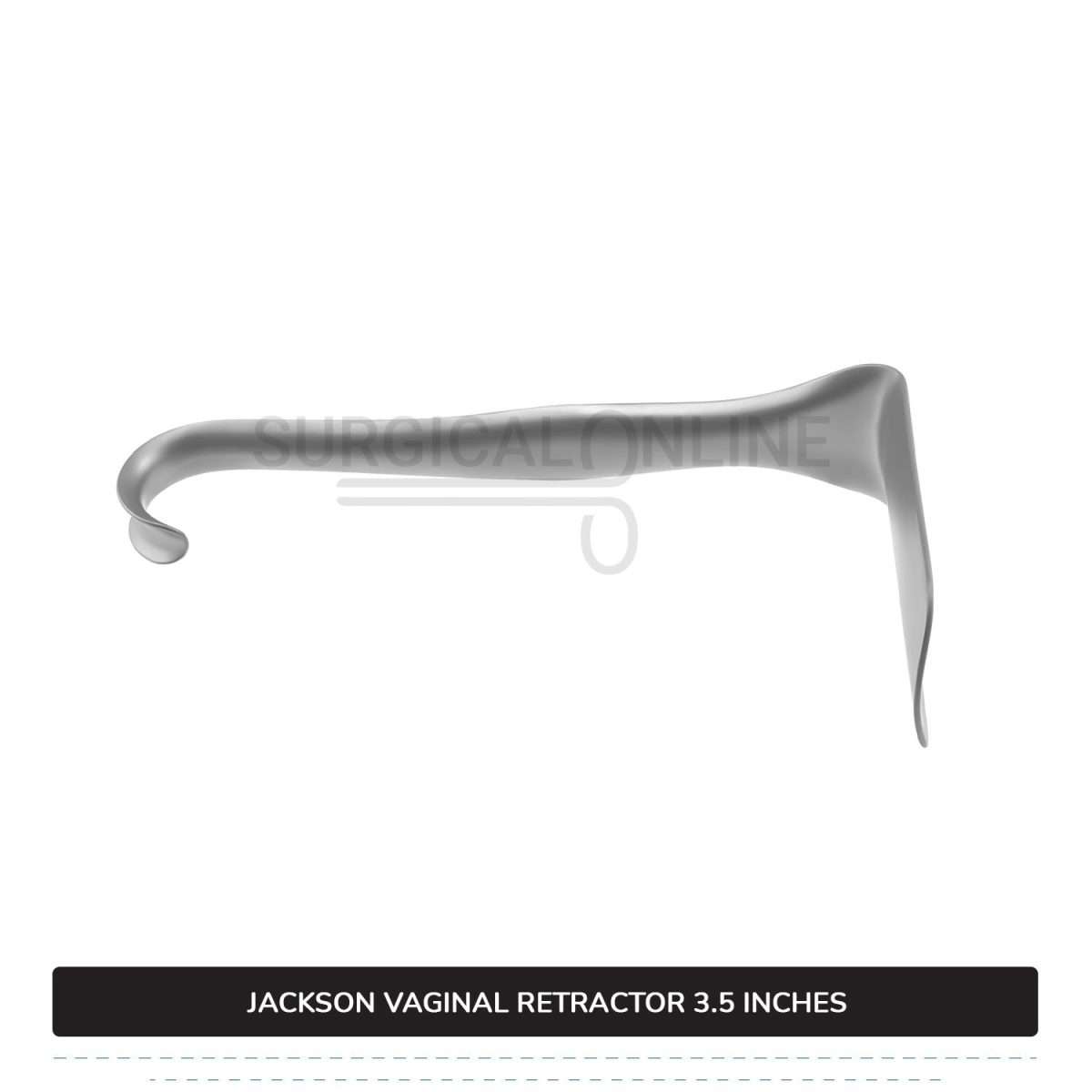 Jackson Vaginal Retractor Medium 1 1/2″ (3.8 cm) X 3 1/2″ (8.9 cm) Flat Blade with 7″ (17.8cm) Curved Handle