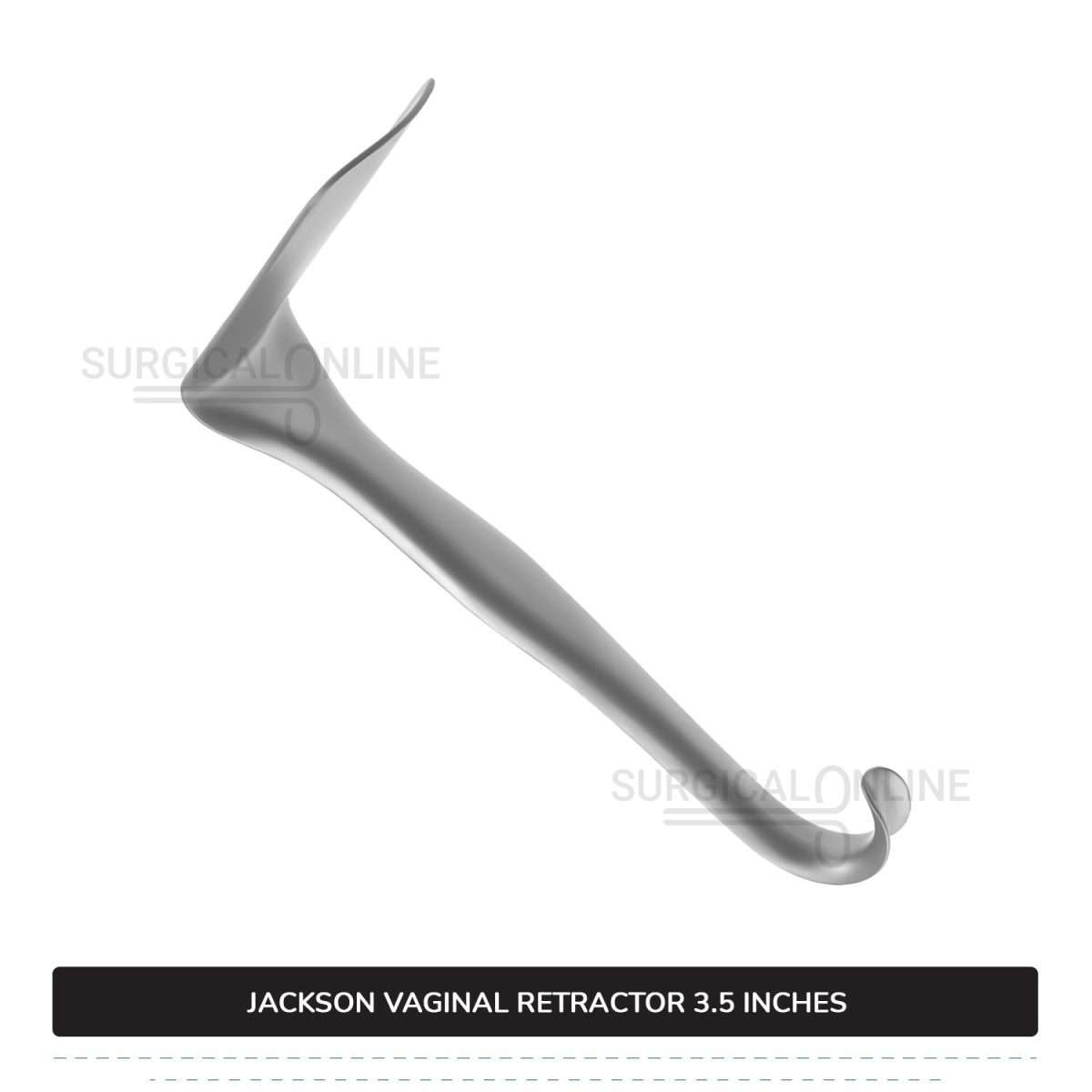 Jackson Vaginal Retractor Medium 1 1/2″ (3.8 cm) X 3 1/2″ (8.9 cm) Flat Blade with 7″ (17.8cm) Curved Handle