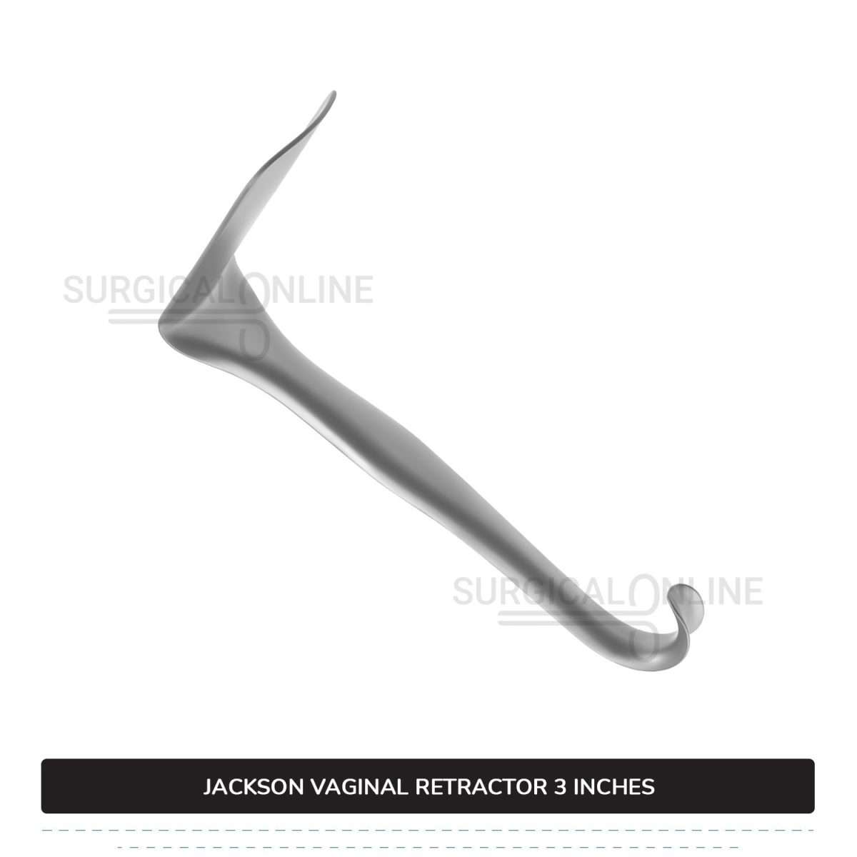 Jackson Vaginal Retractor Small 1 1/2" (3.8 cm) X 3" (7.6 cm) Flat Blade with 7" (17.8cm) Curved Handle