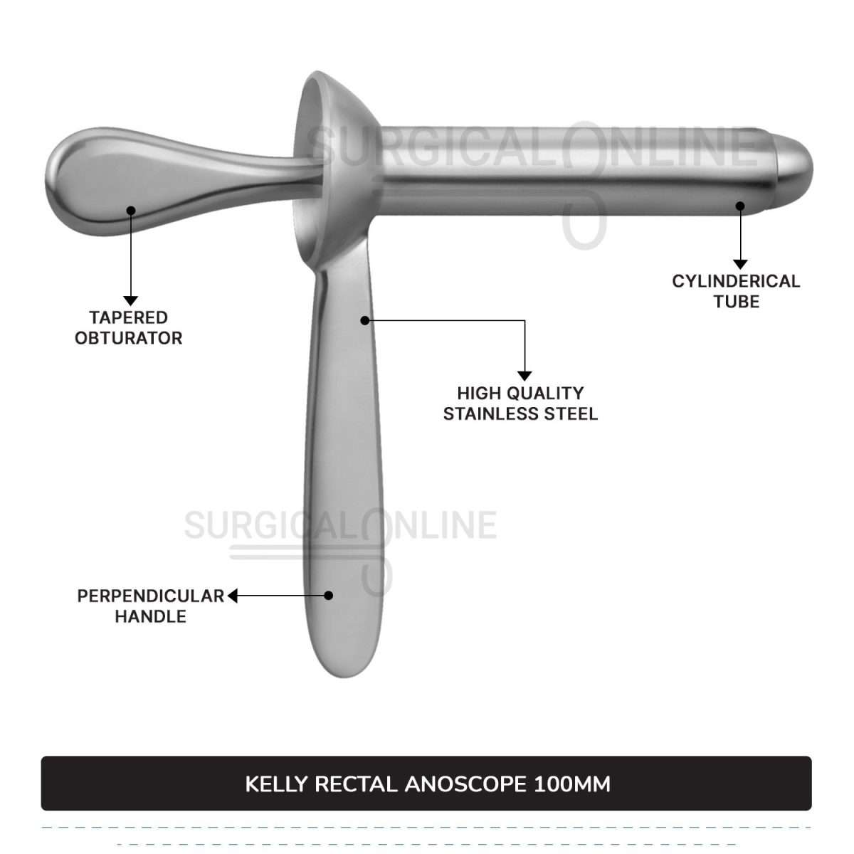 Kelly Anal Anoscope, 4" (10 cm) Long X 7/8" (2.2 cm), Outer Diameter With Obturator Rectal Speculum