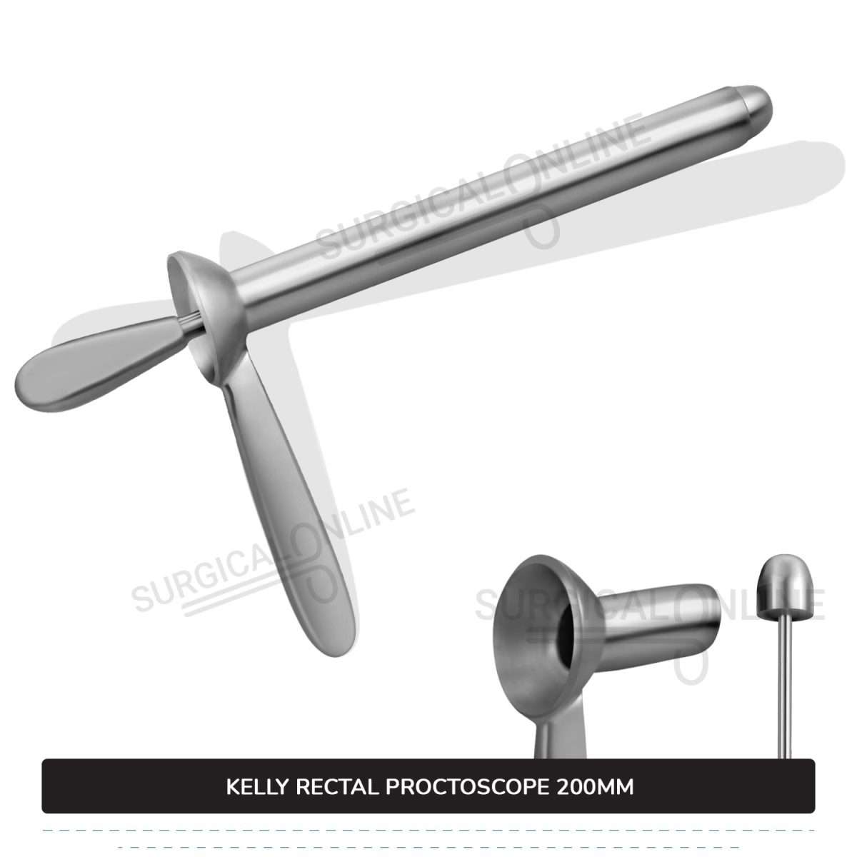 Kelly Anal Proctoscope, 8" (20 cm) Long X 7/8" (2.2 cm), Outer Diameter With Obturator Rectal Speculum