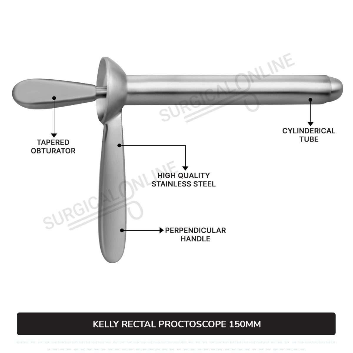 Kelly Rectal Proctoscope, 5.5" (14.0 cm) Long X 7/8" (2.2 cm), Outer Diameter With Obturator Anal Speculum