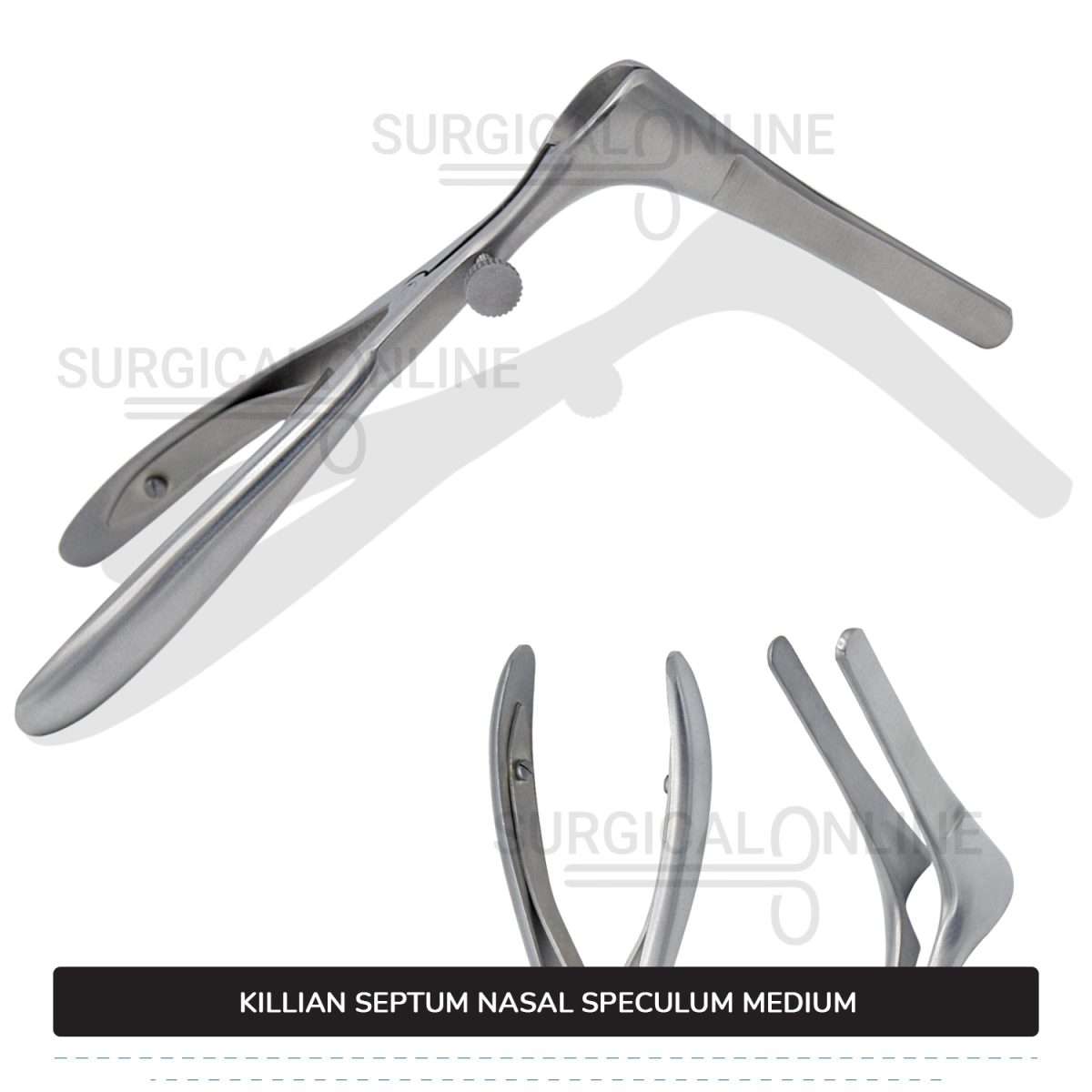 Killian Nasal Speculum Medium 6" (15.2 cm), With Set Screw, 2.50" (6.4 cm) Long Blades