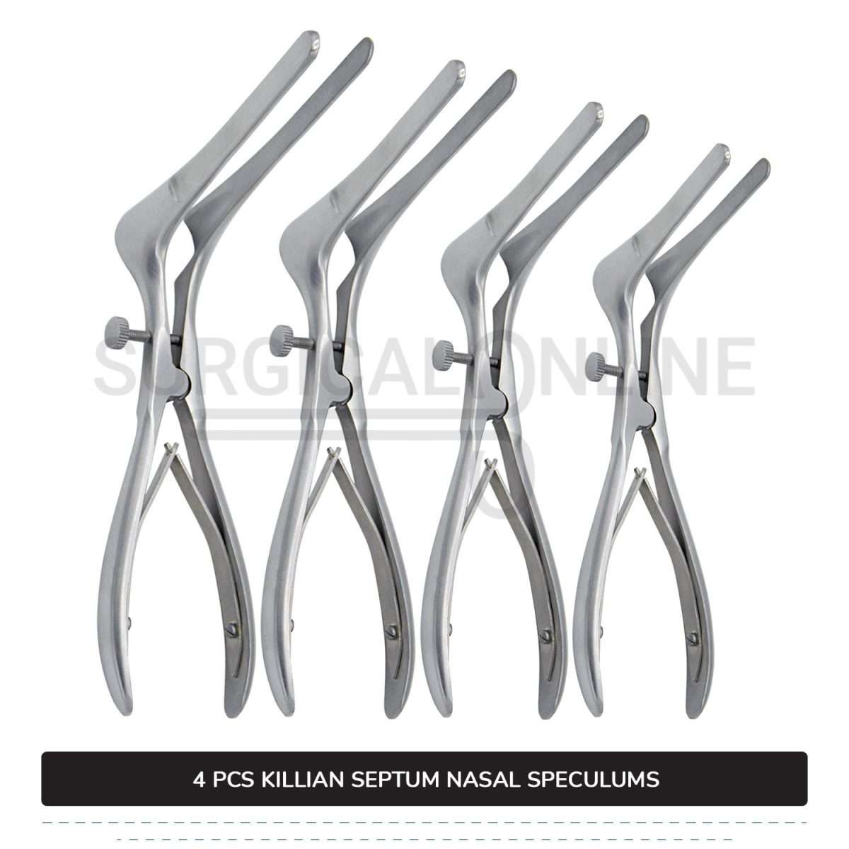 4 Pcs Killian Nasal Speculum Set Small, Medium, Large, & X-Large Rhinology