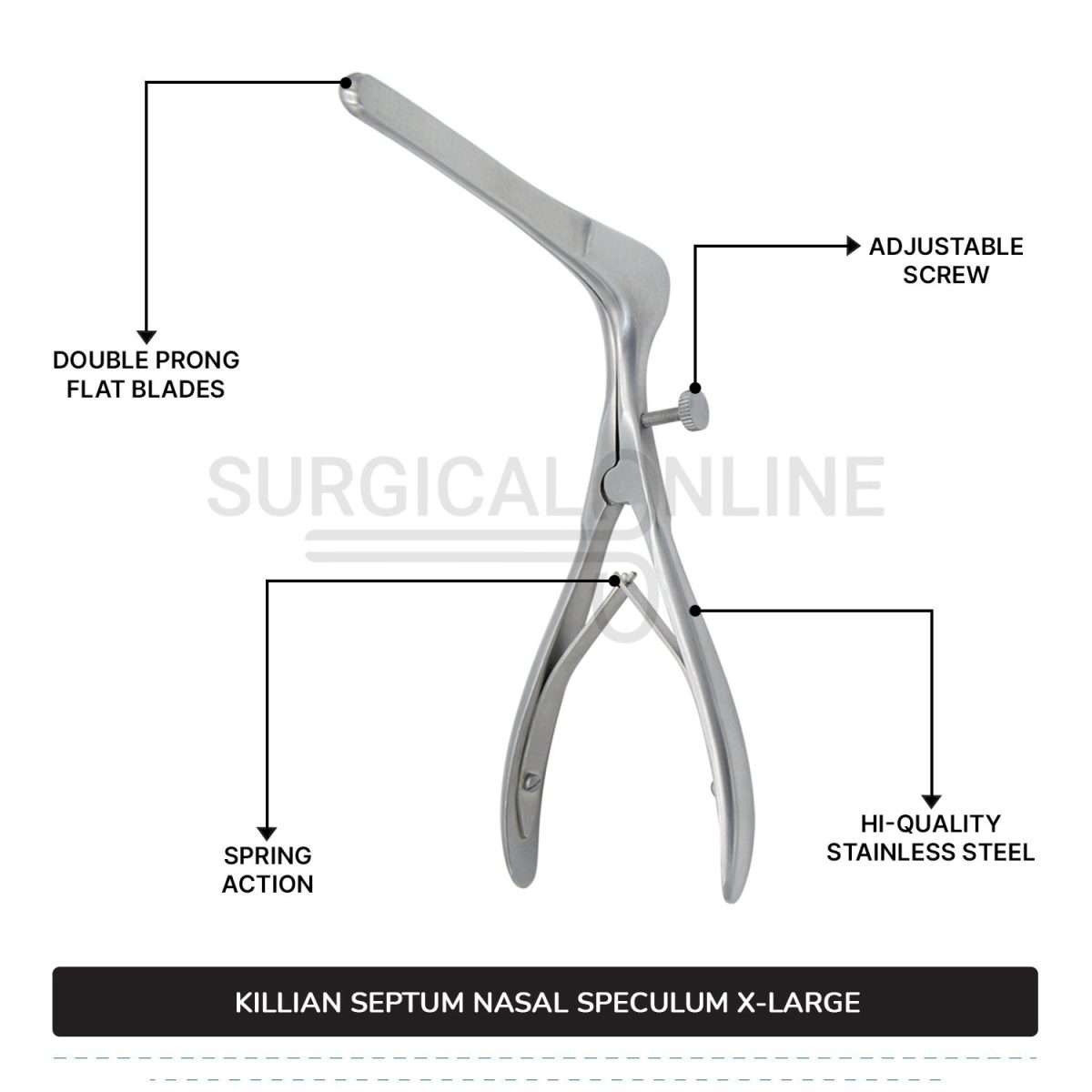 3 Pcs Killian Nasal Speculum Set Small, Medium, & Large Rhinology