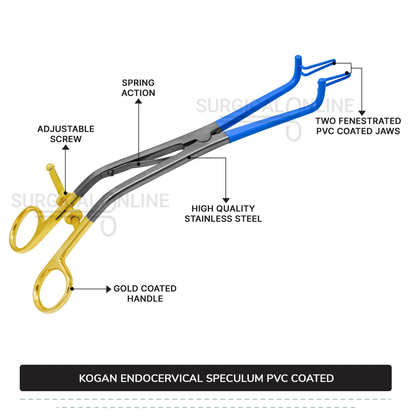 Kogan Endocervical Speculum 9.5" ( Blue Coated )