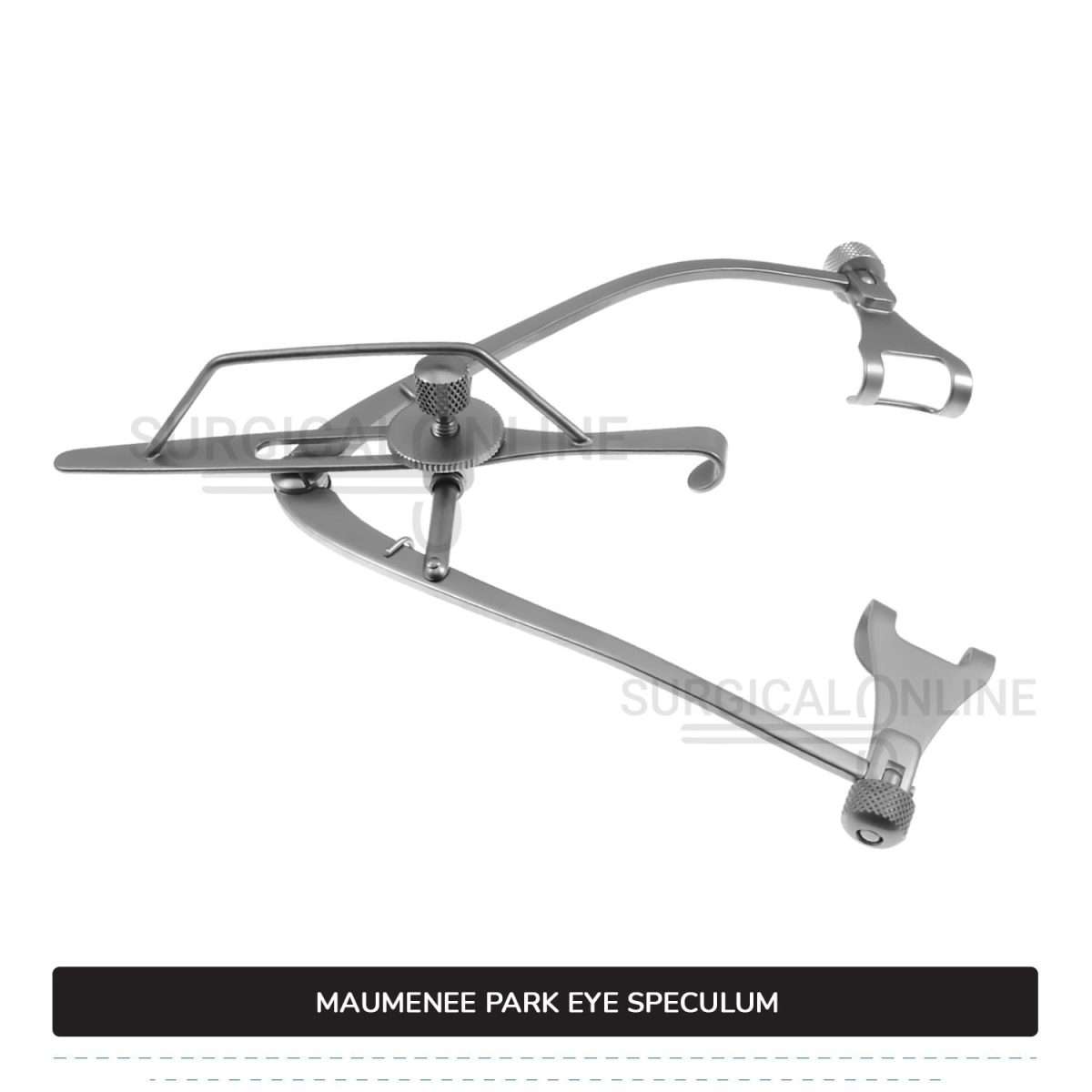 Maumenee-Park Eye Speculum 3 1/4″ (8.3 cm), Fenestrated Blades 14 mm wide, with Screw Lock Ophthalmic Instruments
