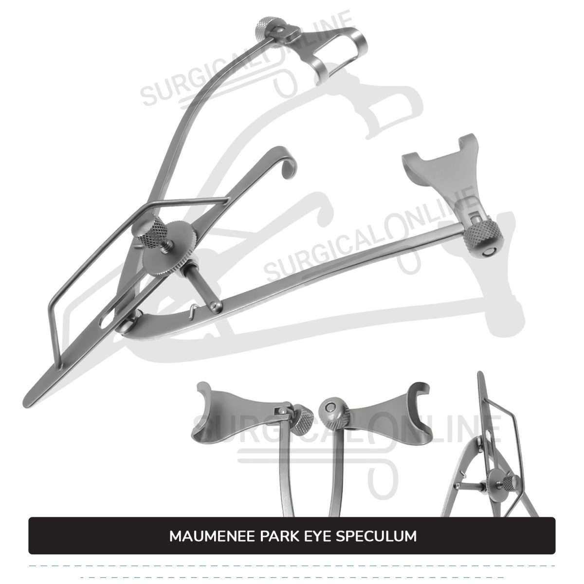 Maumenee-Park Eye Speculum 3 1/4″ (8.3 cm), Fenestrated Blades 14 mm wide, with Screw Lock Ophthalmic Instruments
