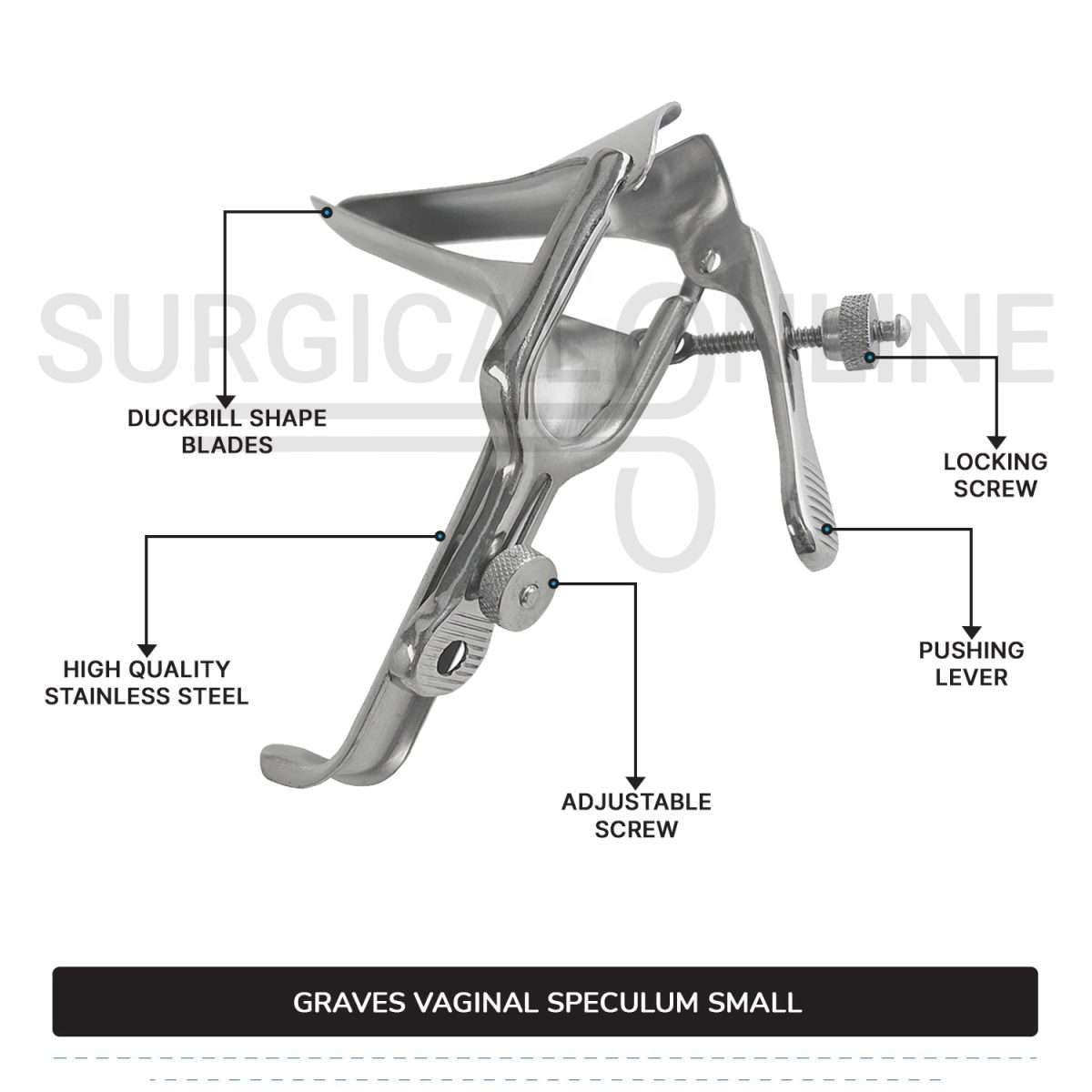 Graves Vaginal Speculum Small, 3/4" (1.9 cm) X 3" (8 cm)