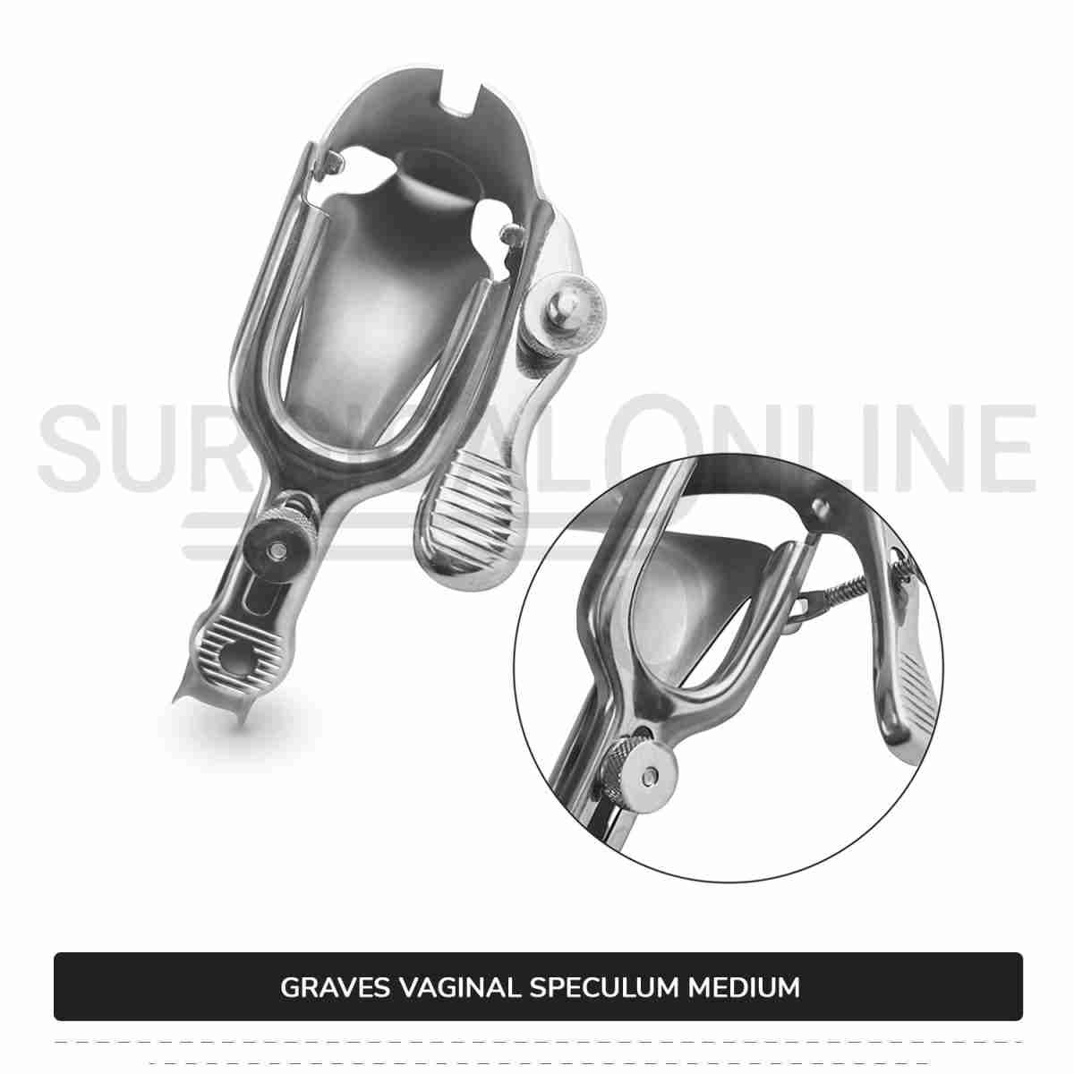 Graves Vaginal Speculum Medium, 1 3/8" (3.5 cm) X 4" (10 cm)