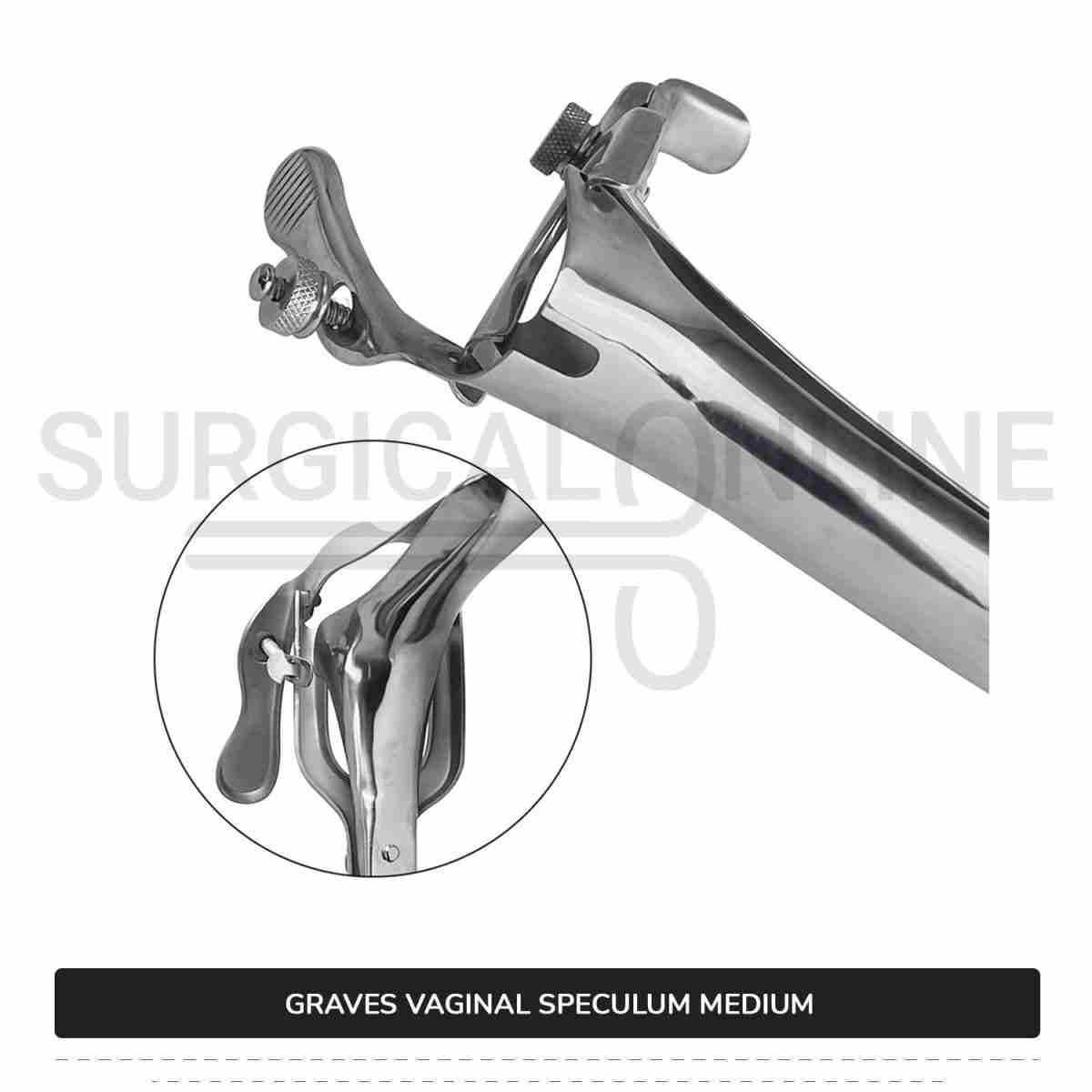 Graves Vaginal Speculum Medium, 1 3/8" (3.5 cm) X 4" (10 cm)