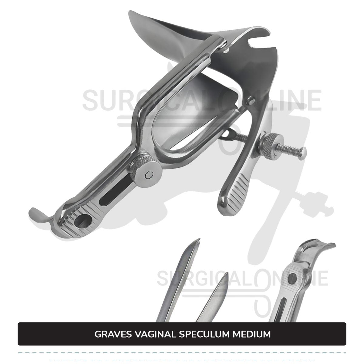 Graves Vaginal Speculum Medium, 1 3/8" (3.5 cm) X 4" (10 cm)