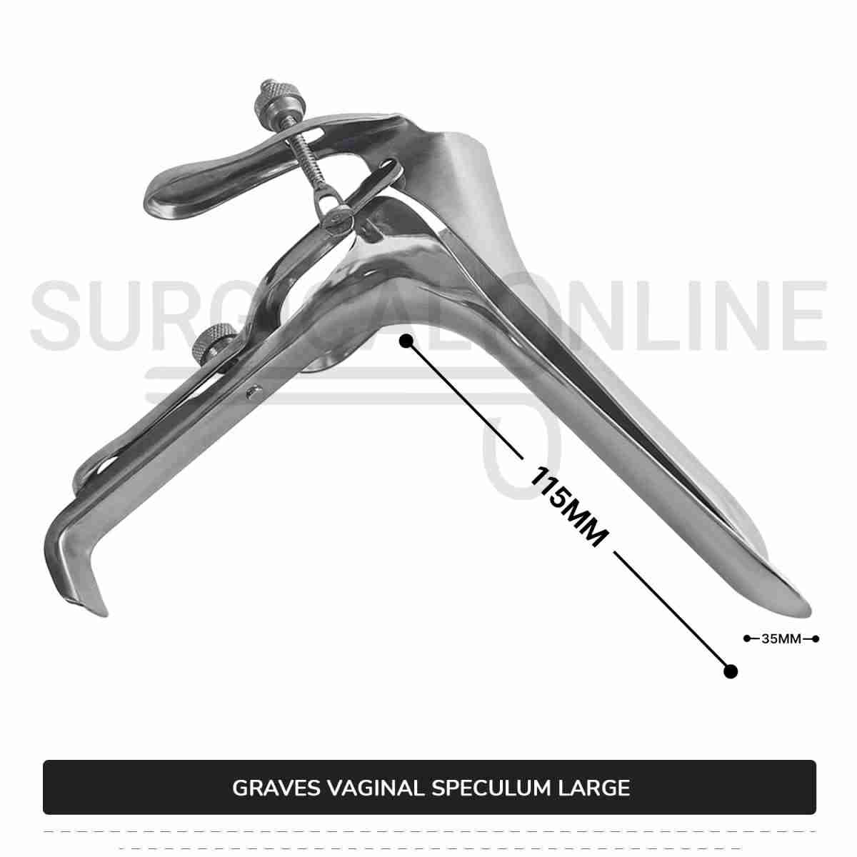 Graves Vaginal Speculum Large, 1 3/8" (3.5 cm) X 4 1/2" (11.5 cm)