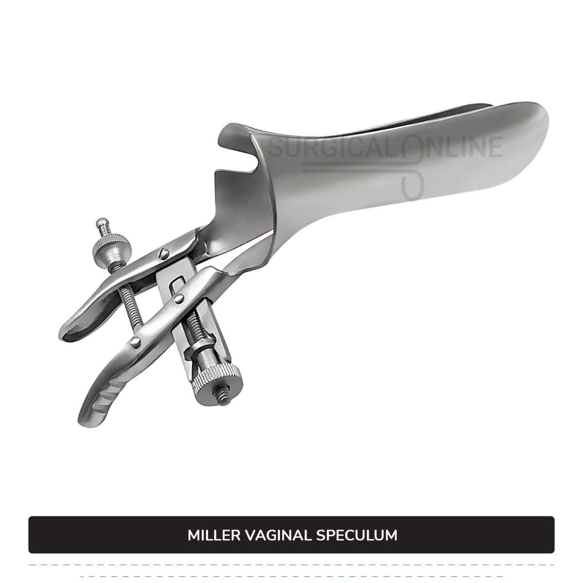 Miller Vaginal Speculum 4" (10 cm) X 1 1/5" (3 cm) Blades, 3.5" (8.9 cm) Handle With Two Adjustable Set Screws