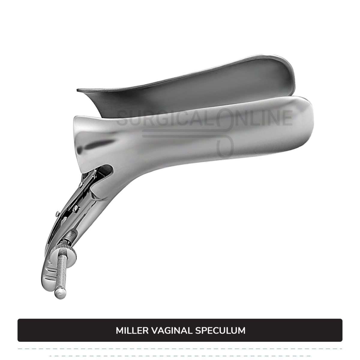 Miller Vaginal Speculum 4" (10 cm) X 1 1/5" (3 cm) Blades, 3.5" (8.9 cm) Handle With Two Adjustable Set Screws
