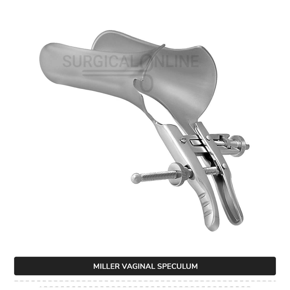 Miller Vaginal Speculum 4" (10 cm) X 1 1/5" (3 cm) Blades, 3.5" (8.9 cm) Handle With Two Adjustable Set Screws