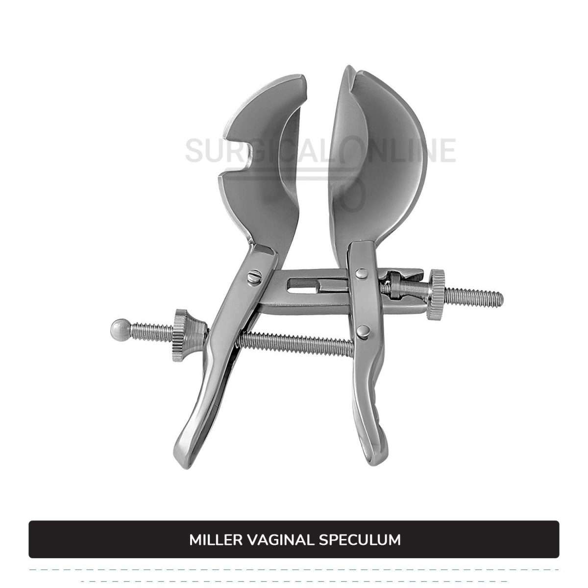 Miller Vaginal Speculum 4" (10 cm) X 1 1/5" (3 cm) Blades, 3.5" (8.9 cm) Handle With Two Adjustable Set Screws