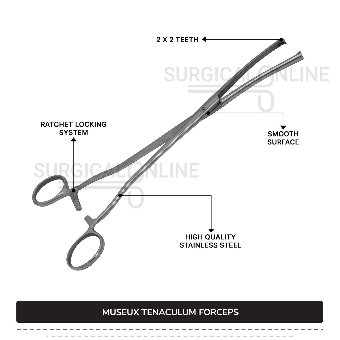 Museux Tenaculum Forceps 9.5''