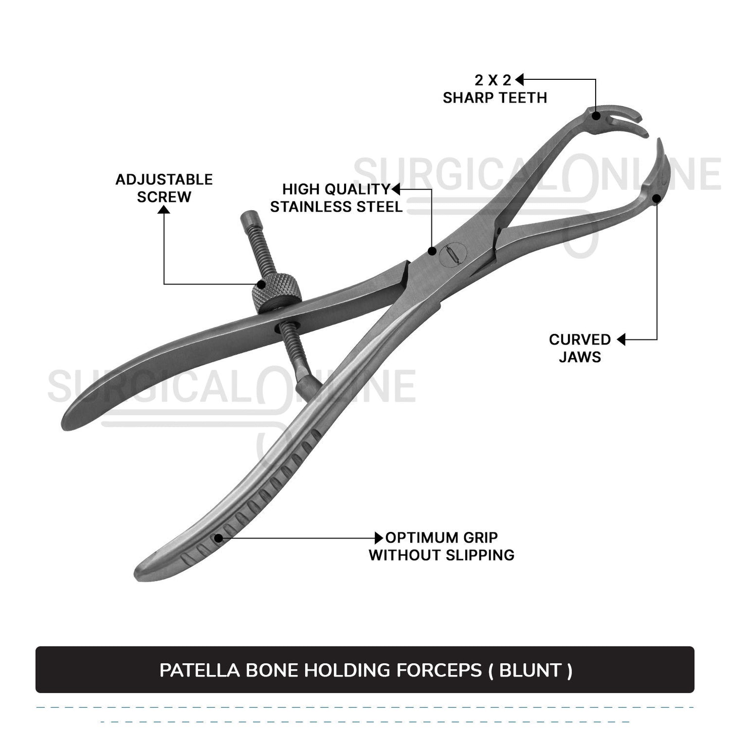 Patella Forceps ( Blunt ) 7.25"