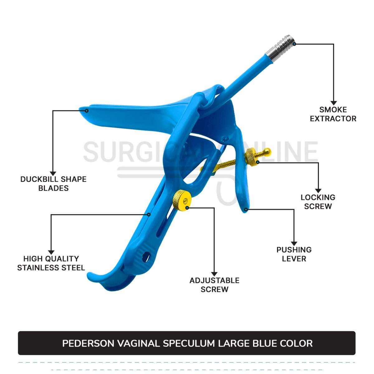 Lletz Coated Pederson Vaginal Speculum Large, 1" (2.5 cm) X 4 3/4" X (12.1cm)