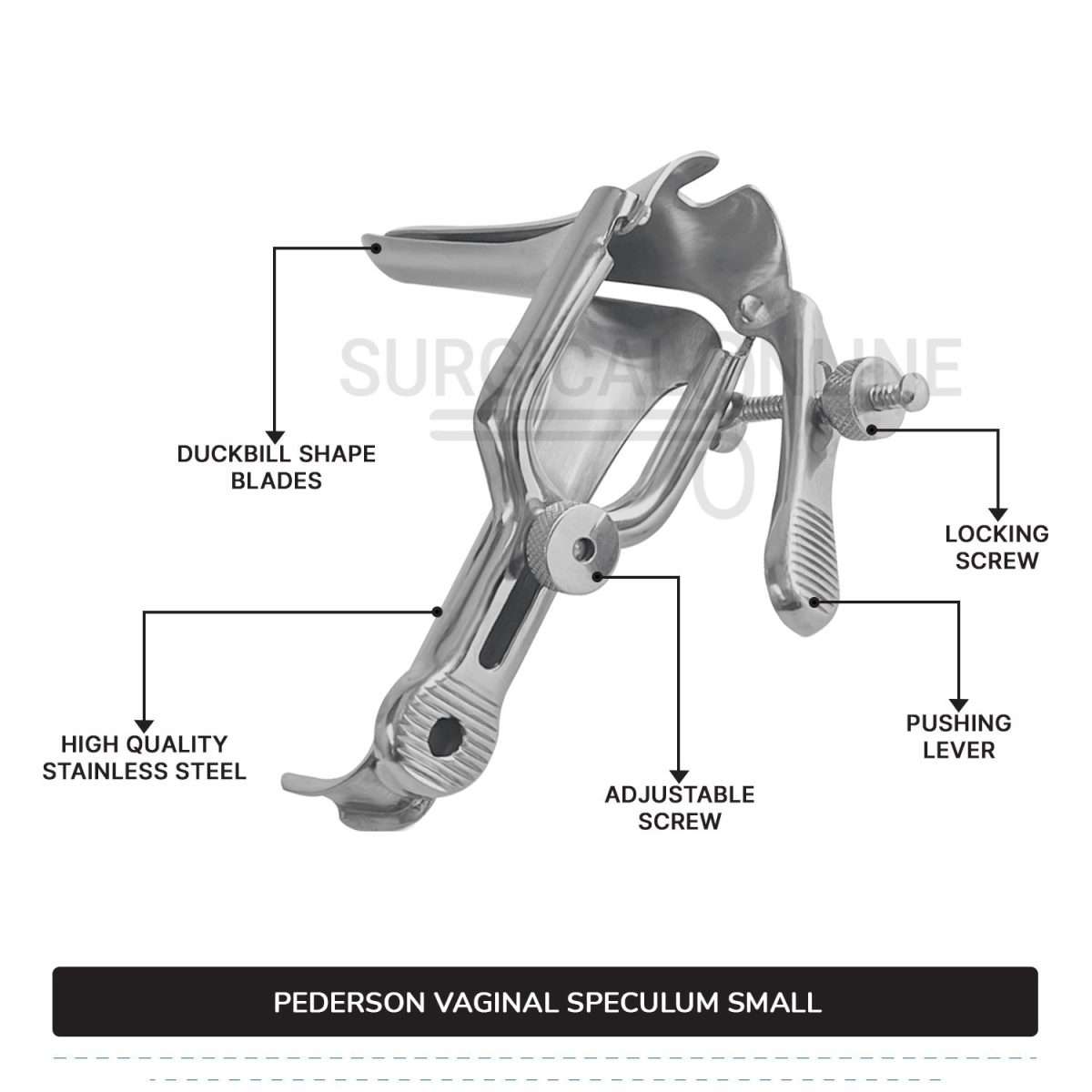 Pederson Vaginal Speculum Small, 1/2" (1.3 cm) X 3" (7.6 cm)