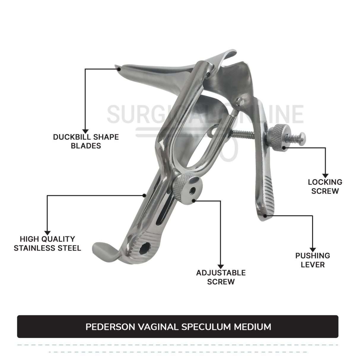 Pederson Vaginal Speculum Medium, 7/8" (2.2 cm) X 4" (10.2 cm)