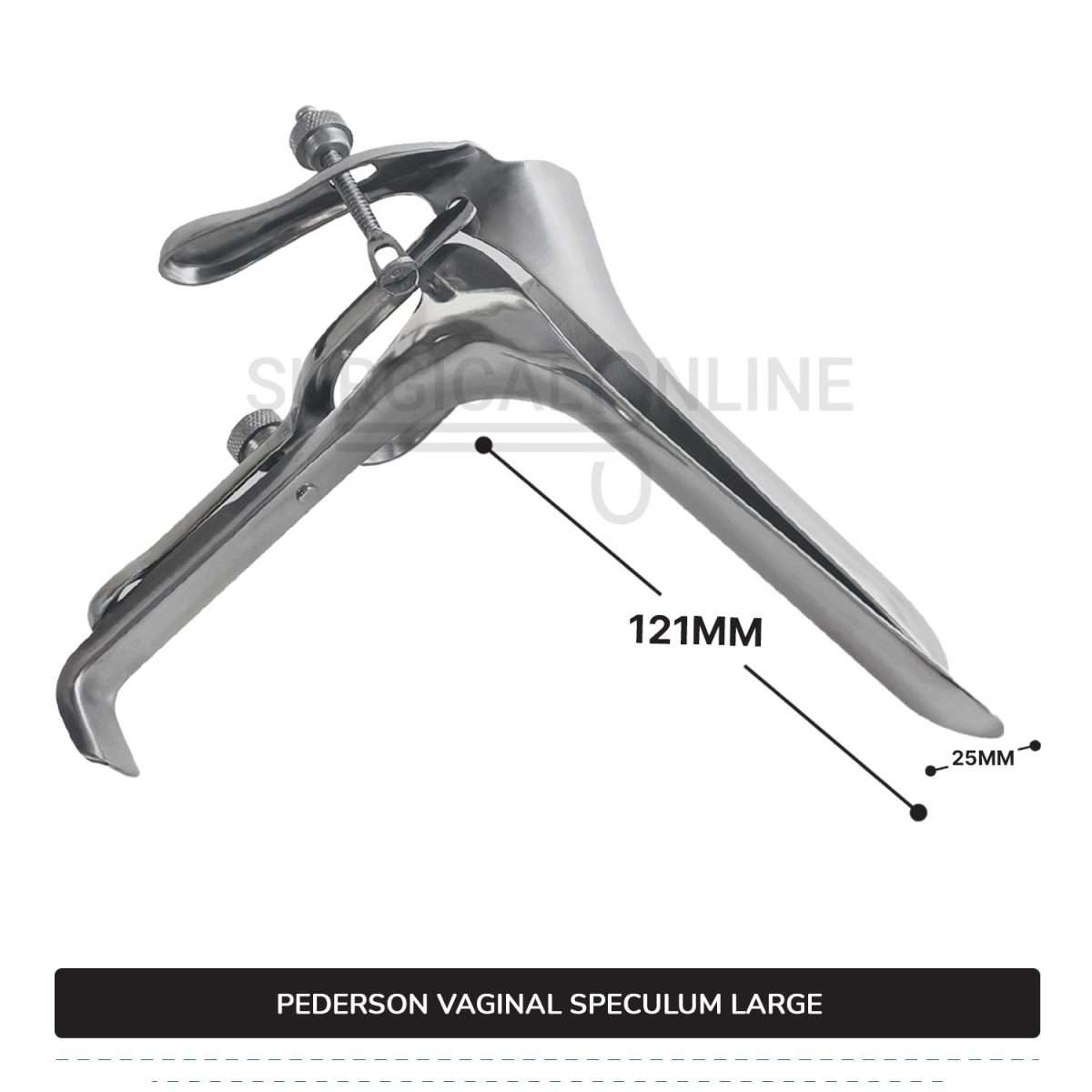 Pederson Vaginal Speculum Large, 1" (2.5 cm) X 4 3/4" X (12.1cm)