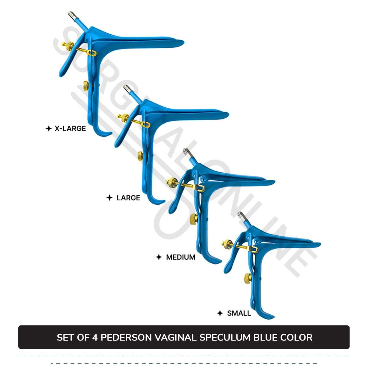 Set of 4 Pcs Pederson Vaginal Speculum LLETZ LEEP Blue Teflon Cover