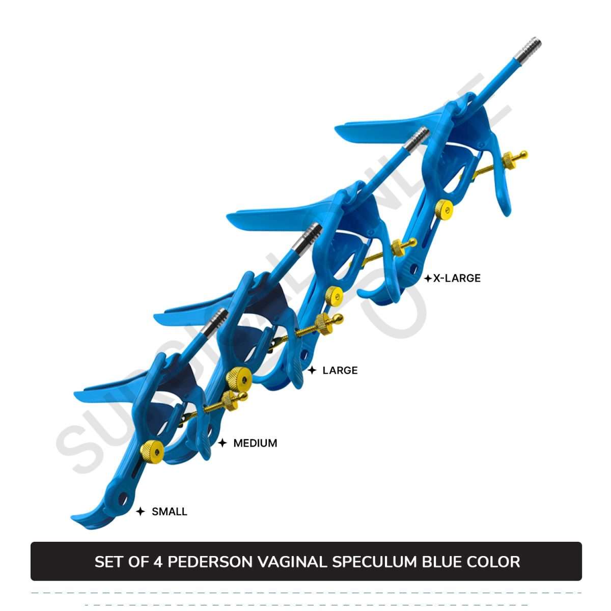 Set of 4 Pcs Pederson Vaginal Speculum LLETZ LEEP Blue Teflon Cover