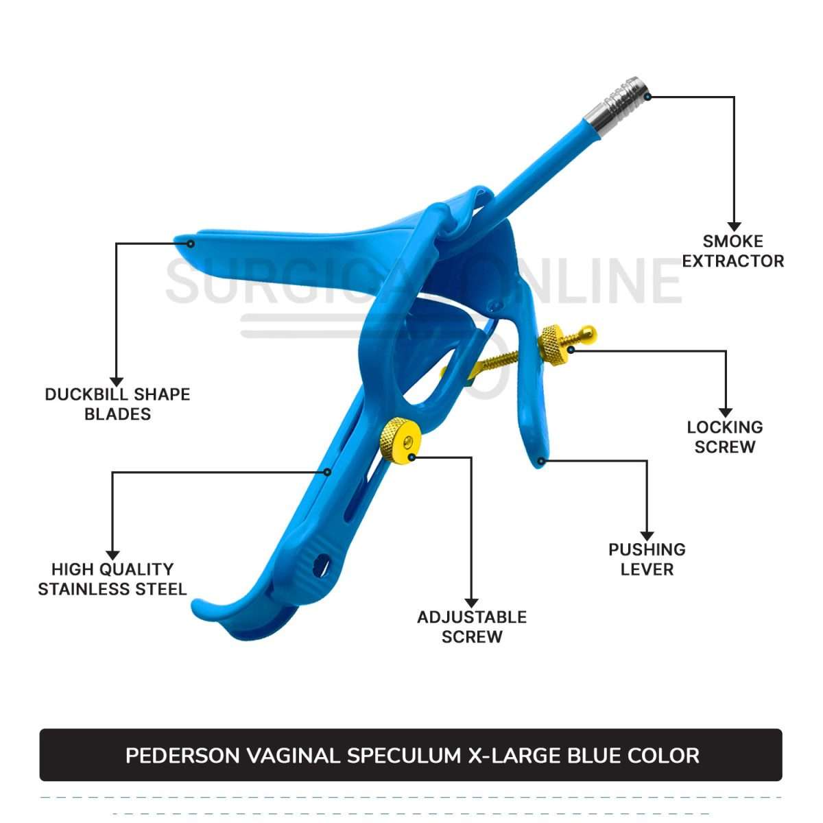 Lletz Coated Pederson Vaginal Speculum X-Large, 1" (2.5 cm) X 6 1/4" X (16.5cm)